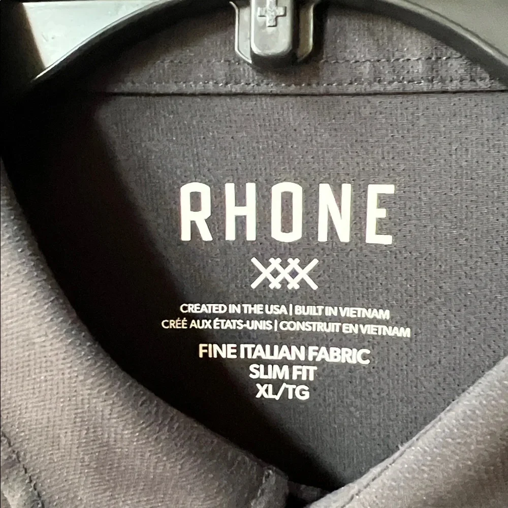 RHONE Men's Black Long Sleeve Performance Dress Shirt - Picture 2 of 7